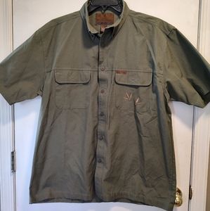 Legendary Whitetails 100% Cotton Green Button front shirt Turkey Graphic…